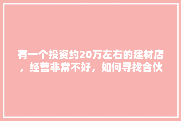 有一个投资约20万左右的建材店，经营非常不好，如何寻找合伙人？合伙的机制,20平方的建材店装修图片大全 门窗
