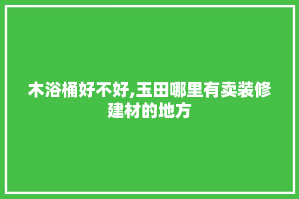 木浴桶好不好,玉田哪里有卖装修建材的地方 电工