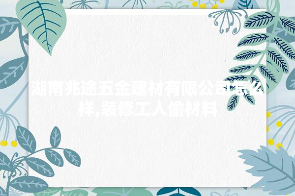 湖南兆途五金建材有限公司怎么样,装修工人偷材料