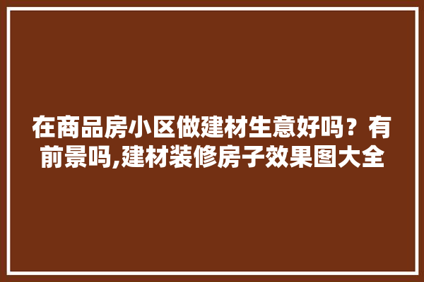 在商品房小区做建材生意好吗？有前景吗,建材装修房子效果图大全图片
