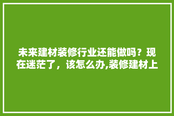 未来建材装修行业还能做吗？现在迷茫了，该怎么办,装修建材上市公司