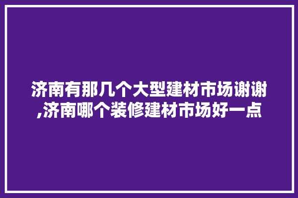 济南有那几个大型建材市场谢谢,济南哪个装修建材市场好一点 吊顶