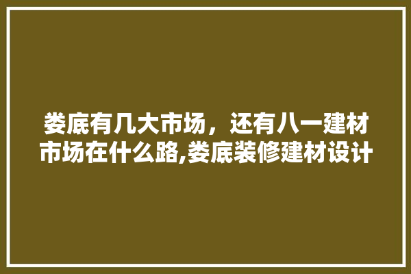 娄底有几大市场，还有八一建材市场在什么路,娄底装修建材设计公司排名前十