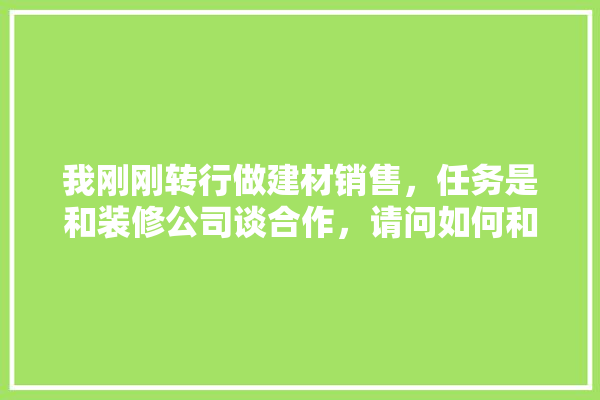 我刚刚转行做建材销售，任务是和装修公司谈合作，请问如何和装修公司达成合作,建材店铺简单装修方案怎么写好
