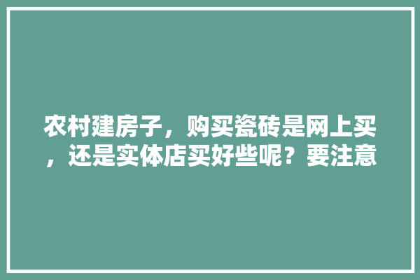 农村建房子，购买瓷砖是网上买，还是实体店买好些呢？要注意什么,建材店装修地砖图片大全集