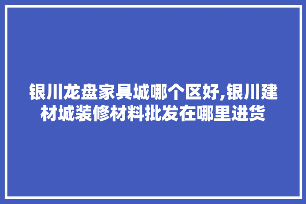 银川龙盘家具城哪个区好,银川建材城装修材料批发在哪里进货