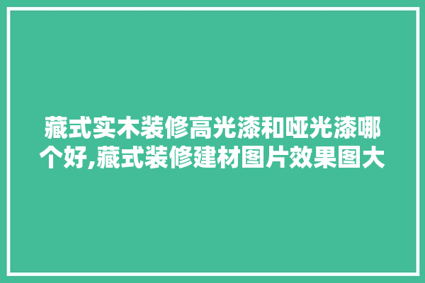 藏式实木装修高光漆和哑光漆哪个好,藏式装修建材图片效果图大全 选产品